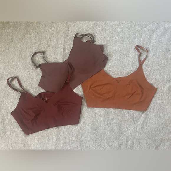 Other - Set of Three Seamless Bralettes in Earth Tones